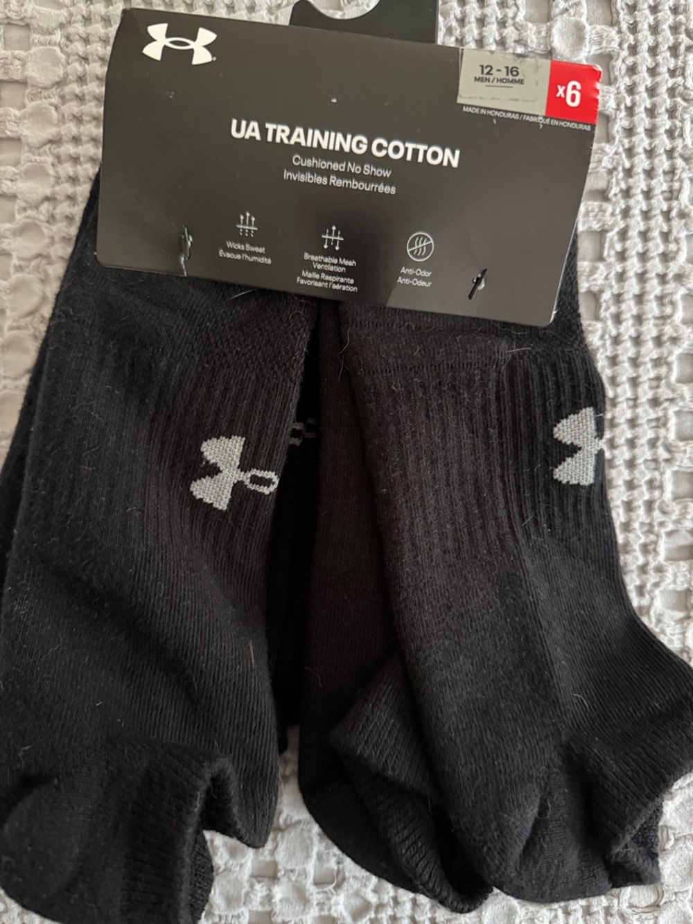 Under Armour Black No-Show Athletic Socks (6-Pack)
